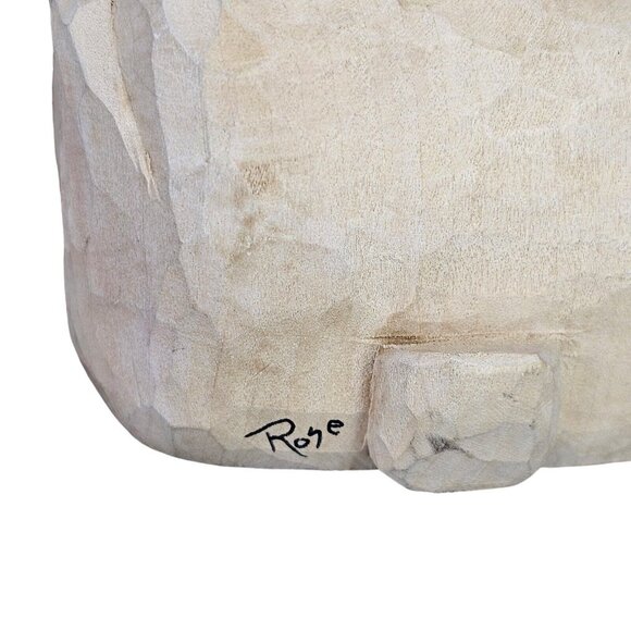 Handcarved Intricate Dressed Bunny Rabbit In Formal Suit Handpainted Signed Rose - Picture 11 of 13